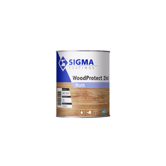 Sigma WoodProtect 2IN1 Matt - mélangé par couleur - 1L