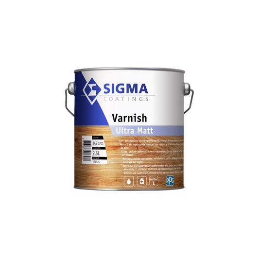 Vernis Sigma Ultra Mat - Couleurs mélangées - 2,5 L