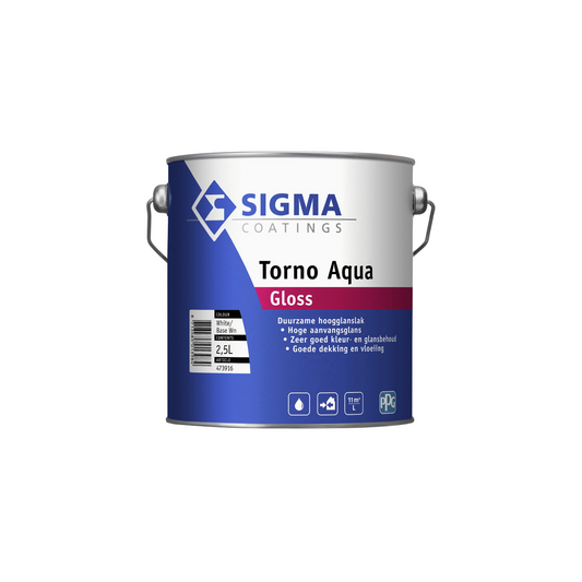 Sigma Torno Aqua Gloss - Couleur mélangée 2,5 L