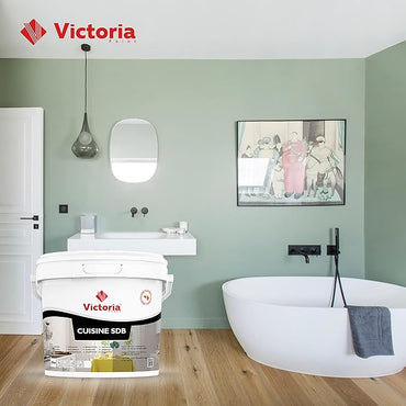 CUISINE & SDB - Peinture Blanche Satinée pour Cuisine et Salle de Bain (2.5 Litres)