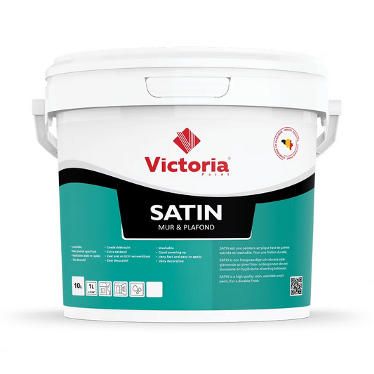 Satin - Peinture Blanche Satinée de haute qualité pour Intérieur (Mur et Plafond) (10 Litres)