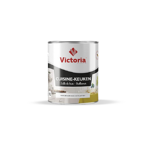 CUISINE & SDB - Peinture Blanche Satinée pour Cuisine et Salle de Bain (1 Litres)