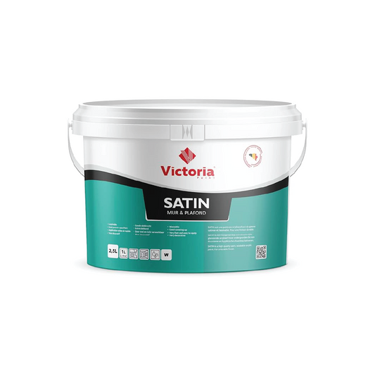 Satin - Peinture Blanche Satinée de haute qualité pour Intérieur (Mur et Plafond) (2.5 Litres)