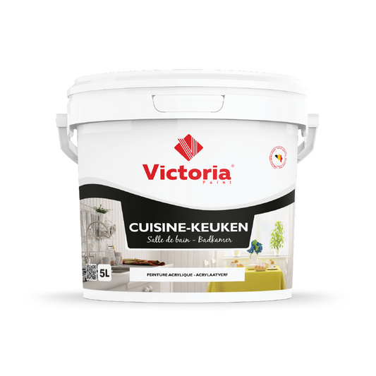 CUISINE & SDB - Peinture Blanche Satinée pour Cuisine et Salle de Bain ( 5 Litres)