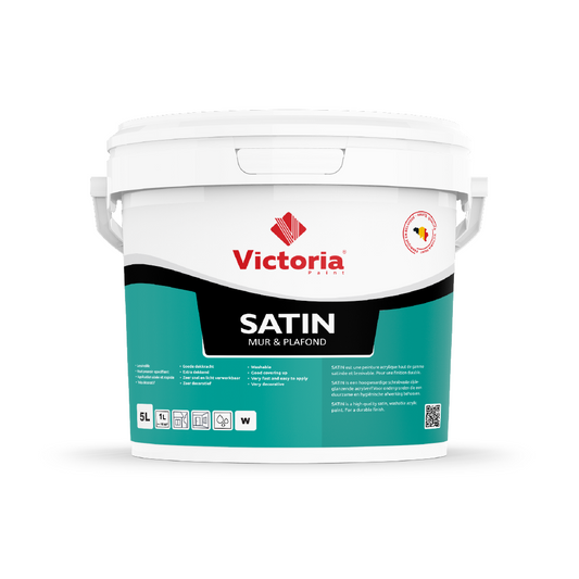 Satin - Peinture Blanche Satinée de haute qualité pour Intérieur (Mur et Plafond) (5 Litres)